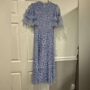 Needle & Thread Dress with Ruffle Sleeves